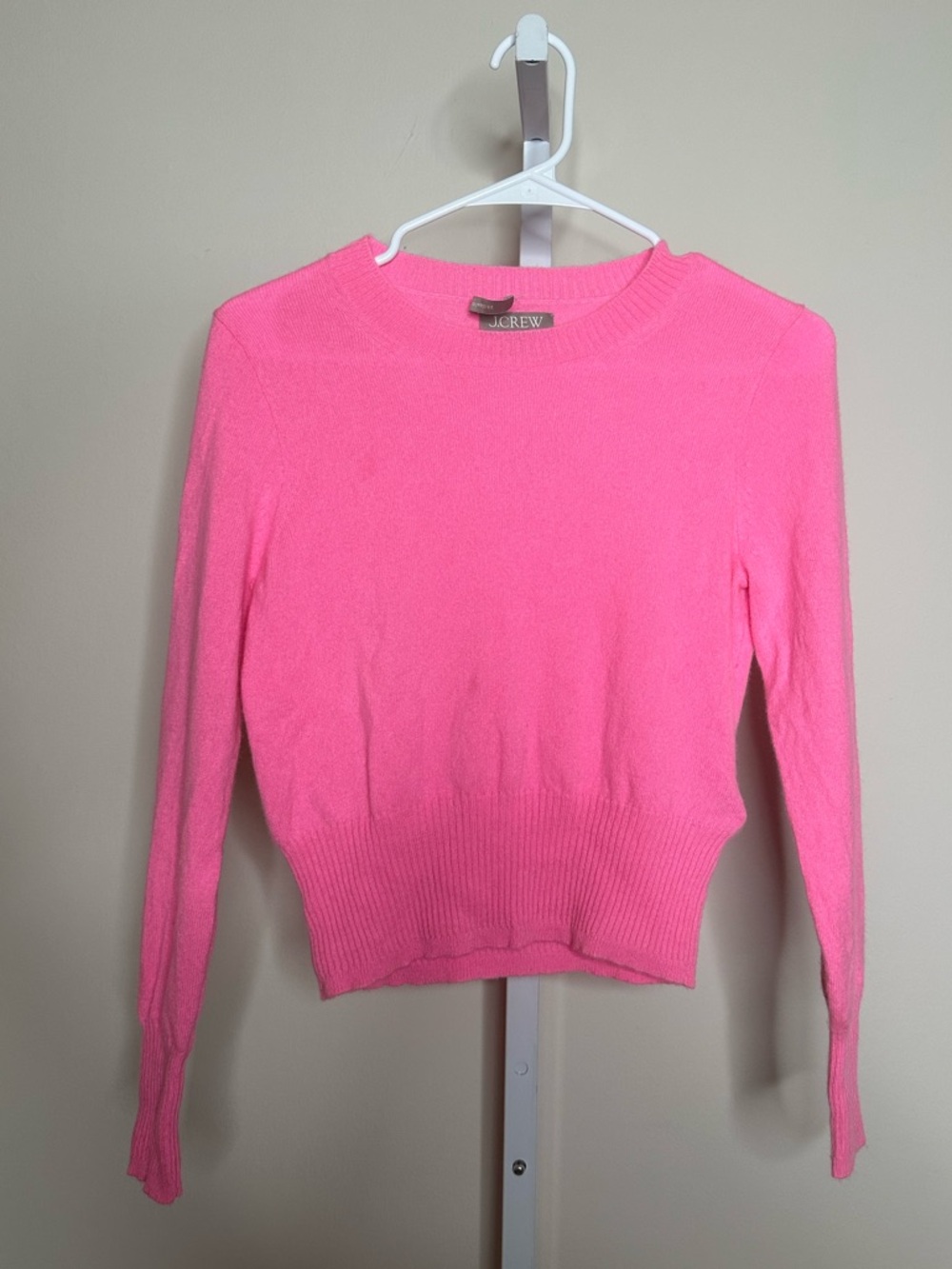 J. Crew Hot Pink Cashmere Crewneck Sweater